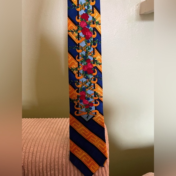 Floral Geometric Rush Limbaugh 100% Silk Tie - Picture 3 of 8